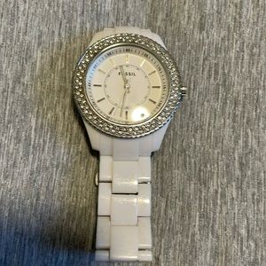 Fossil white with bling